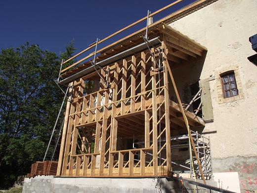 Ecole d'Eourres : extension en ossature bois pour remplissage paille Lien vers la photo non accessible